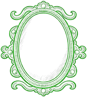Espelho verde, ilustração